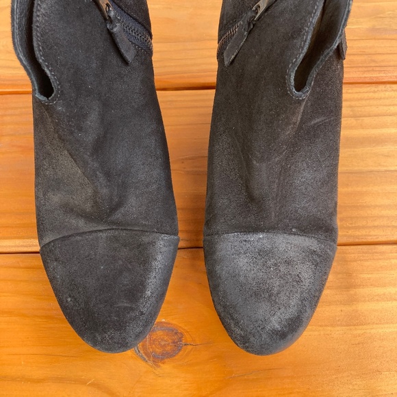 Rag and Bone Black Suede Margot Zippered Heeled Botties Made in Italy Size 39 - Picture 3 of 16